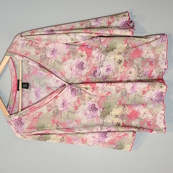 Vintage Tops - Vintage‎ Y2K Floral whimsical fairy Grunge babydoll Top Size 18 20 Pastel Art
